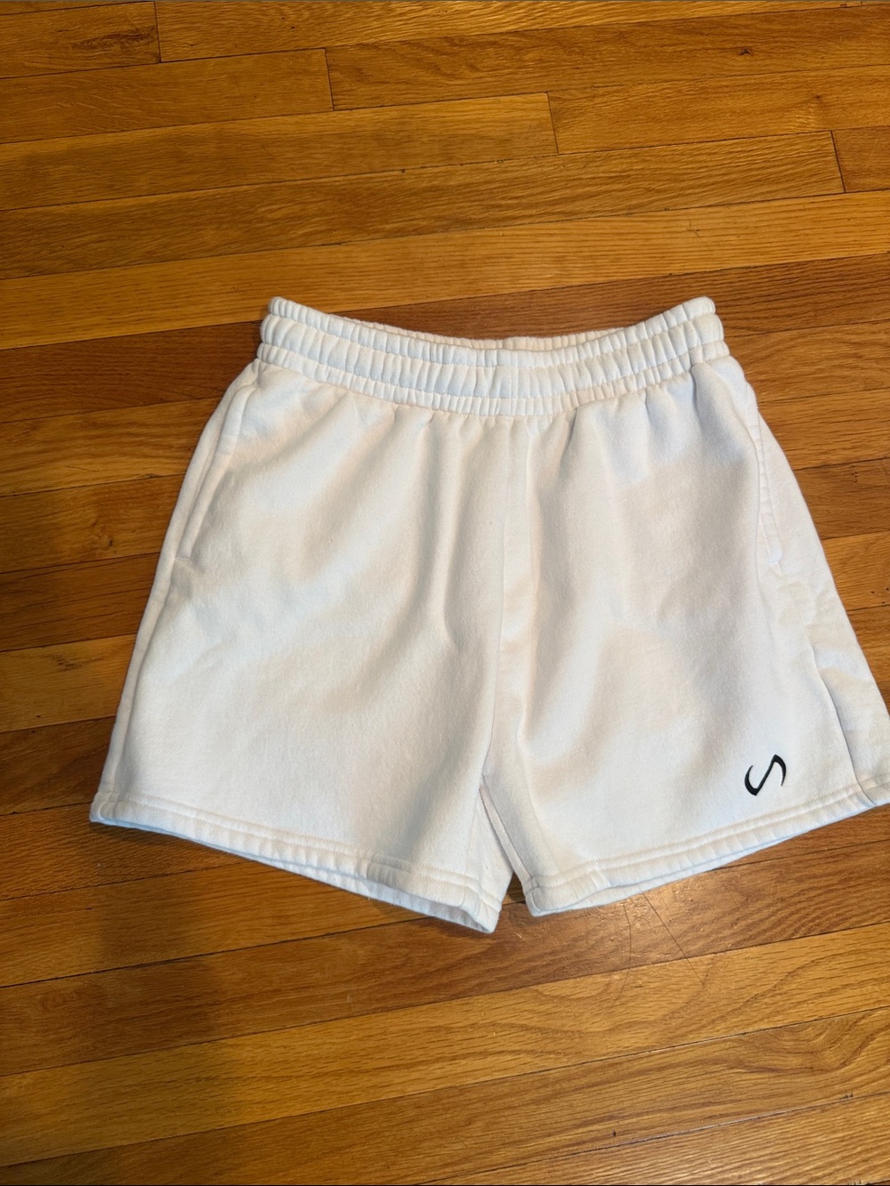 TLF White Casual Fleece Shorts by